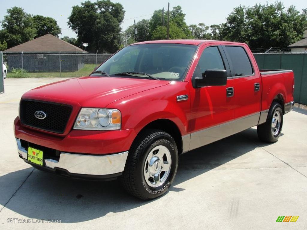 2005 F150 XLT SuperCrew - Bright Red / Tan photo #7