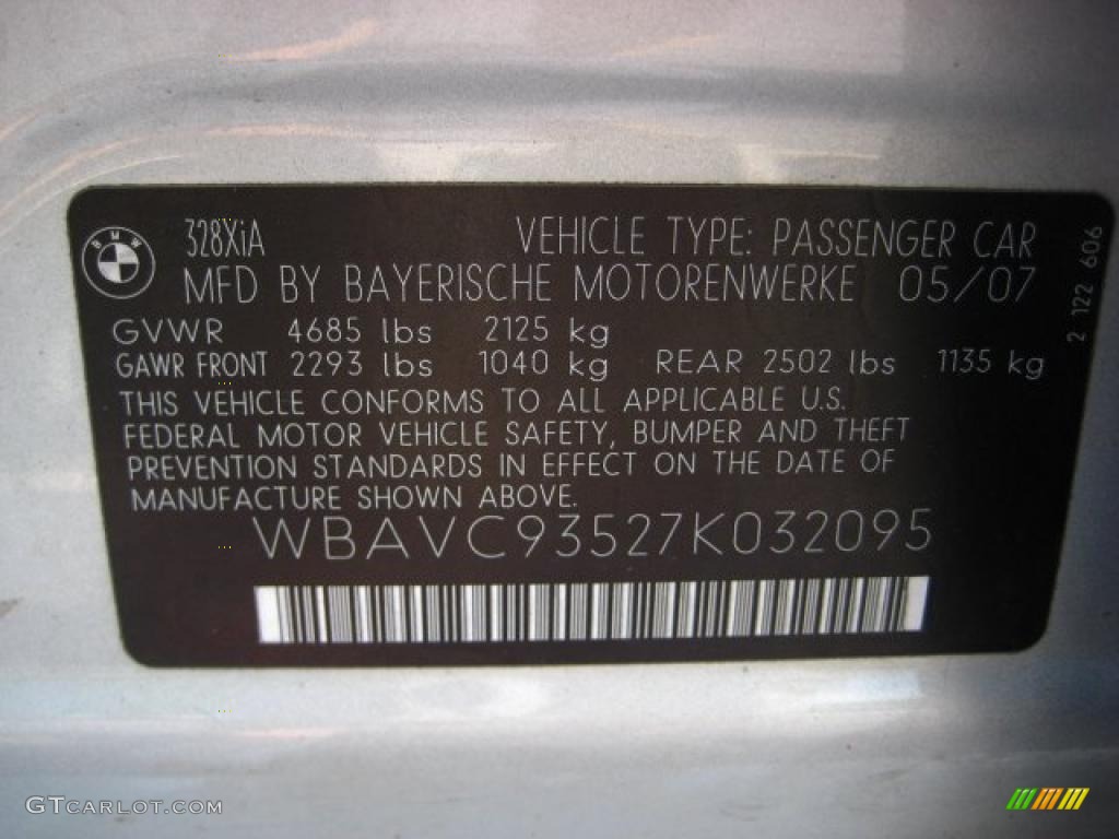 2007 3 Series 328xi Sedan - Titanium Silver Metallic / Black photo #25