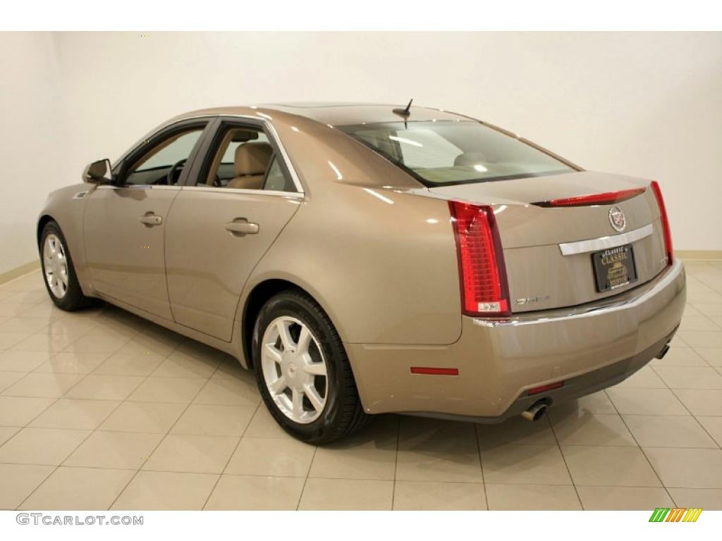 2008 CTS 4 AWD Sedan - Gold Mist / Cashmere/Cocoa photo #5