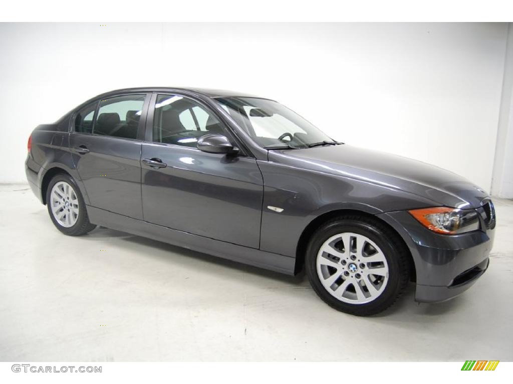 2007 3 Series 328i Sedan - Sparkling Graphite Metallic / Black photo #2
