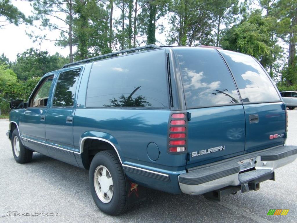 1995 Suburban C1500 - Medium Dark Teal Metallic / Tan photo #3