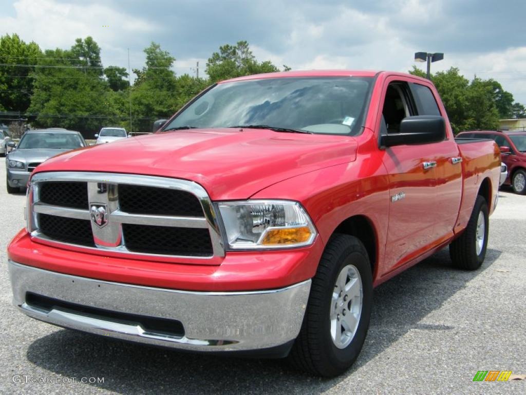 2010 Ram 1500 SLT Quad Cab - Inferno Red Crystal Pearl / Dark Slate/Medium Graystone photo #1