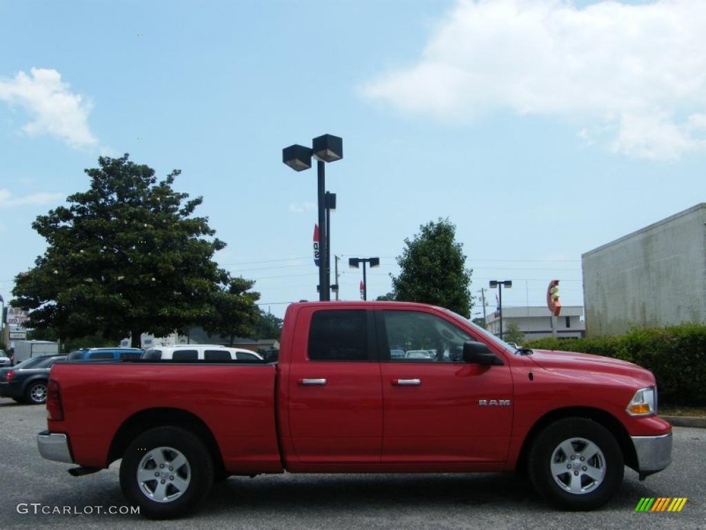 2010 Ram 1500 SLT Quad Cab - Inferno Red Crystal Pearl / Dark Slate/Medium Graystone photo #6