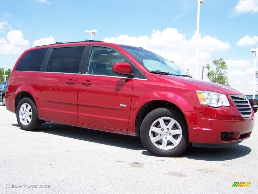 2008 Town & Country Touring - Inferno Red Crystal Pearlcoat / Medium Slate Gray/Light Shale photo #1