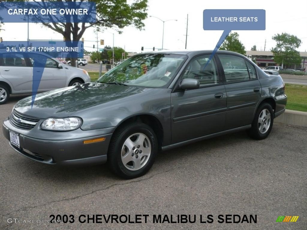 2003 Malibu LS Sedan - Medium Gray Metallic / Neutral Beige photo #2