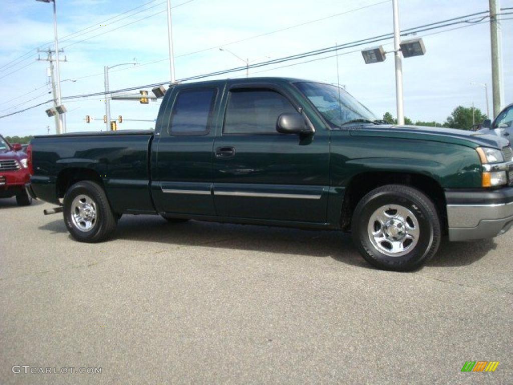 2003 Silverado 1500 LS Extended Cab - Dark Green Metallic / Dark Charcoal photo #6