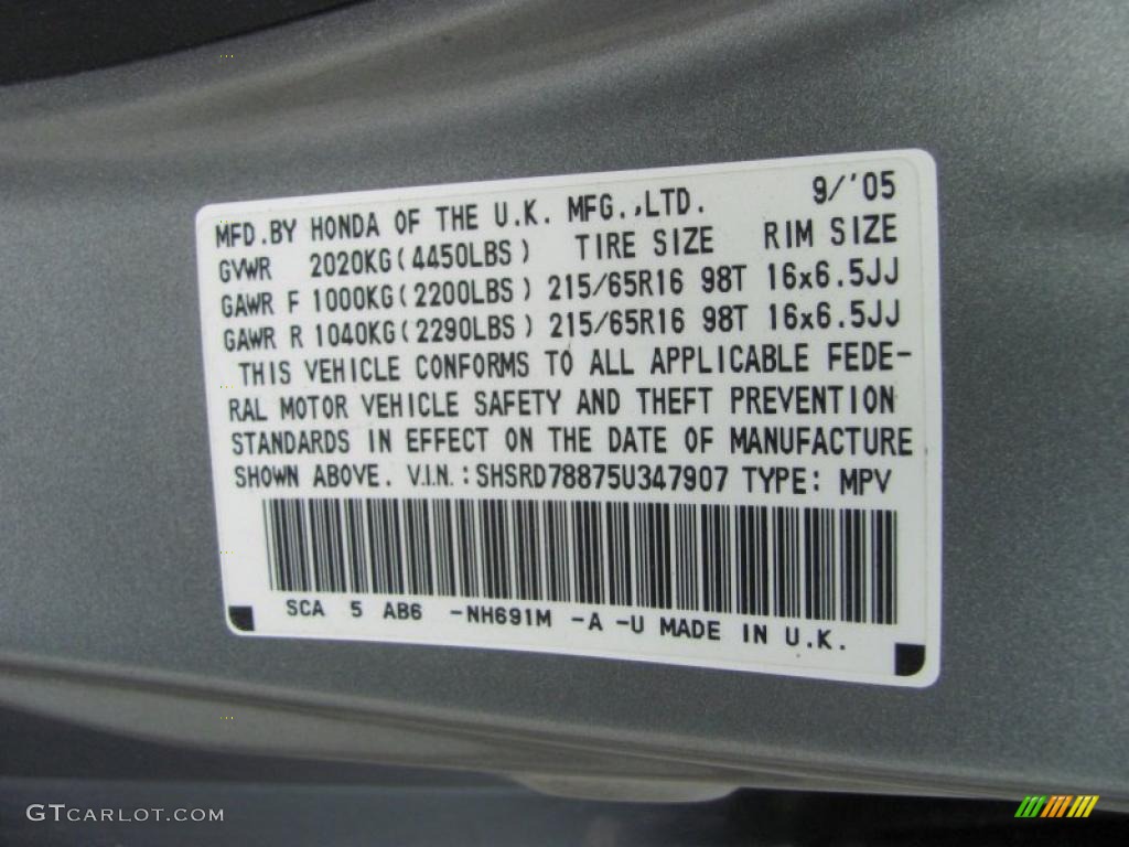 2005 CR-V EX 4WD - Silver Moss Metallic / Black photo #19