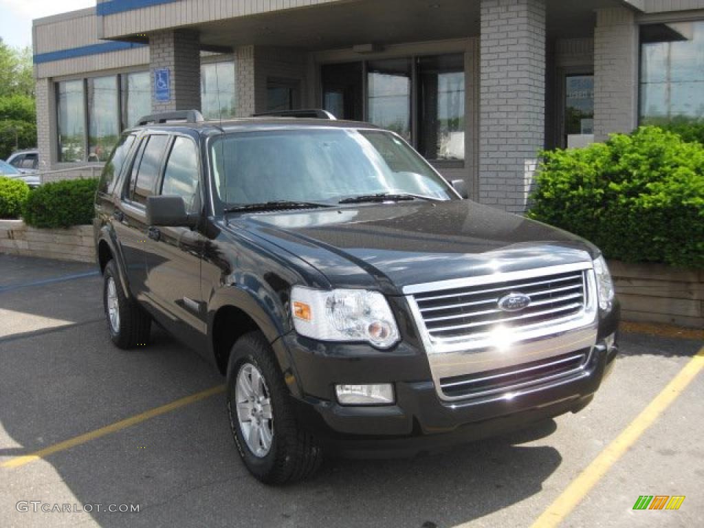 2008 Explorer XLT 4x4 - Black / Black/Stone photo #3