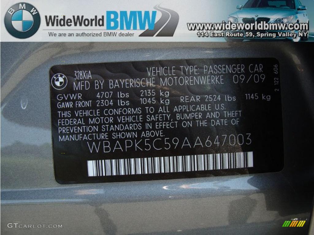 2010 3 Series 328i xDrive Sedan - Space Gray Metallic / Black photo #16