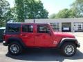 2007 Red Rock Crystal Pearl Jeep Wrangler Unlimited X 4x4  photo #5