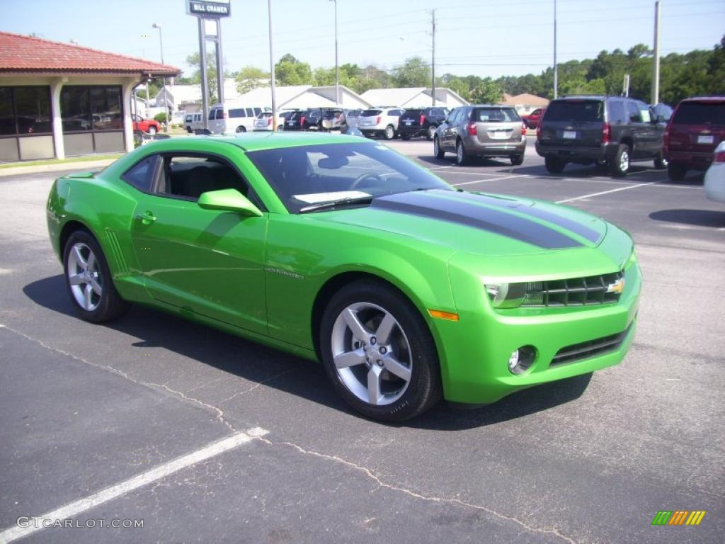 2010 Camaro LT Coupe Synergy Special Edition - Synergy Green Metallic / Black/Green photo #10
