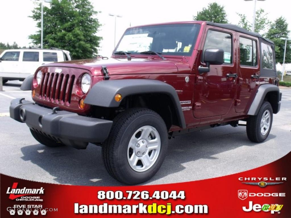 2010 Wrangler Unlimited Sport 4x4 - Red Rock Crystal Pearl / Dark Slate Gray/Medium Slate Gray photo #1