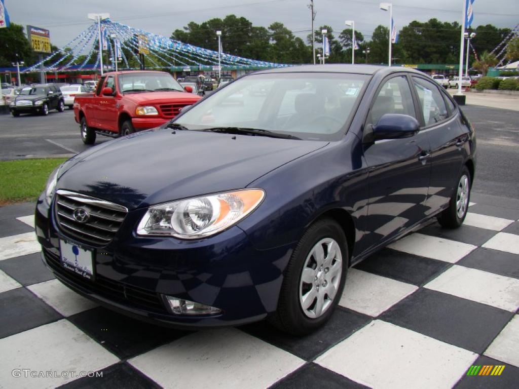 2009 Elantra SE Sedan - Regatta Blue / Beige photo #3