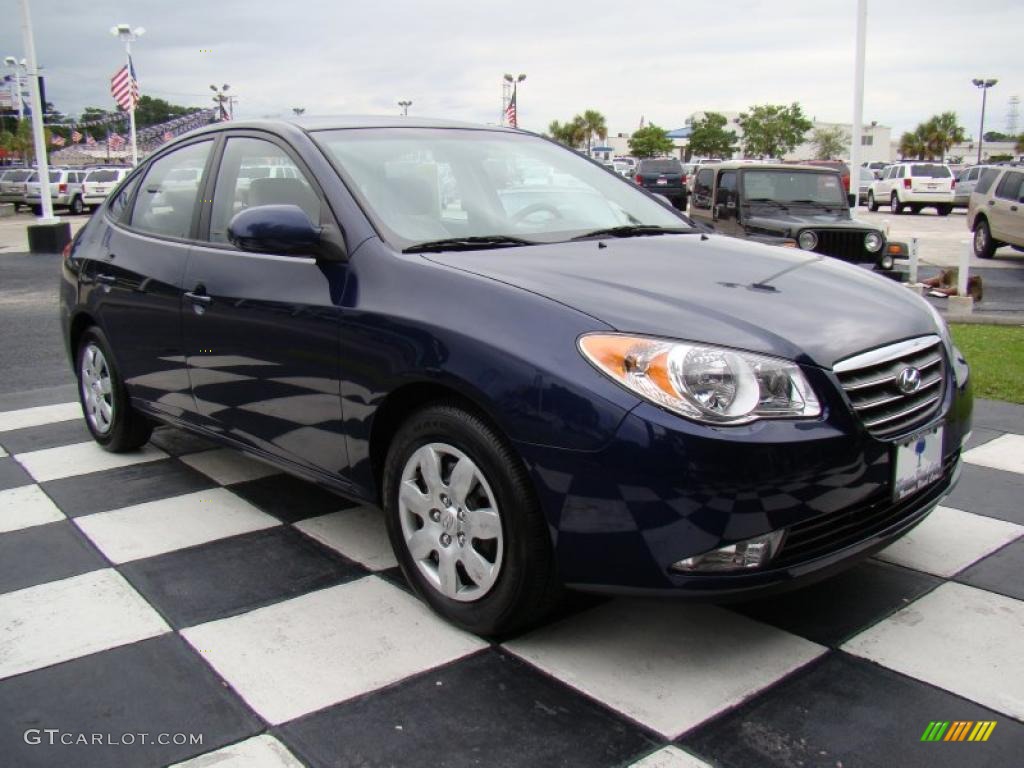 2009 Elantra SE Sedan - Regatta Blue / Beige photo #5