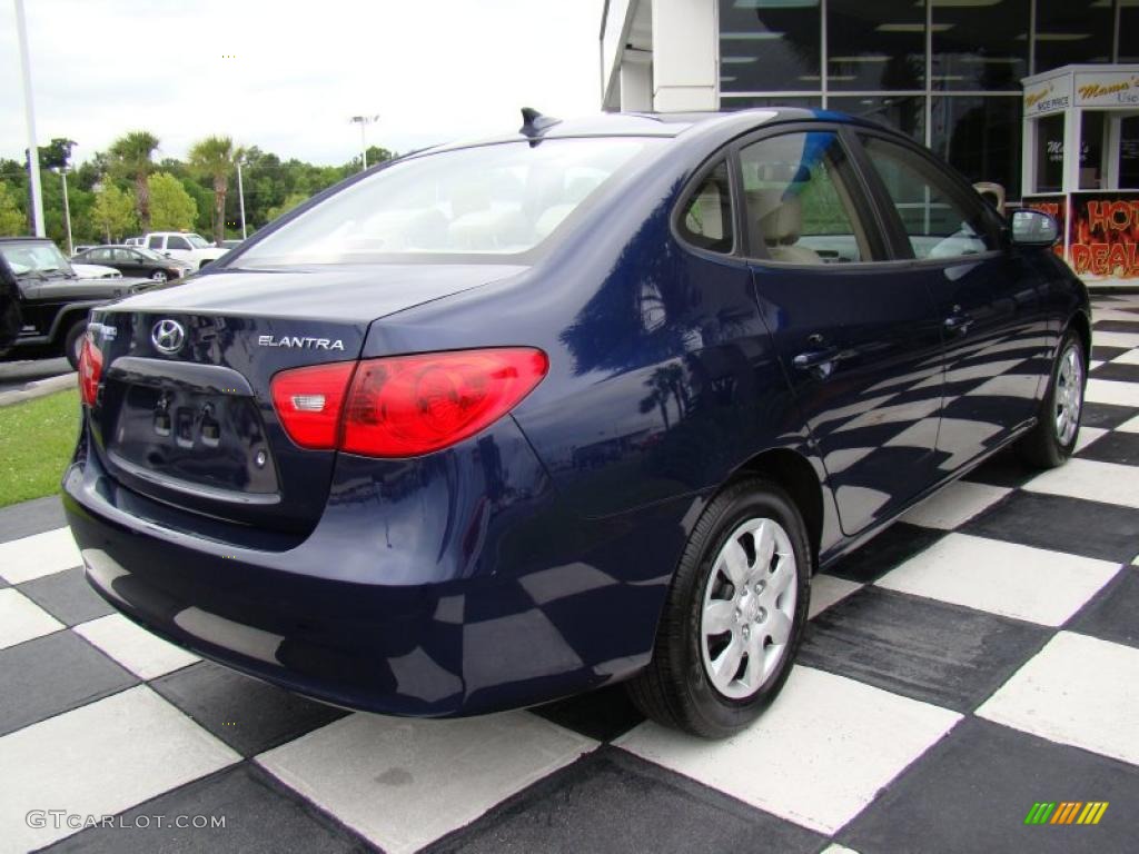 2009 Elantra SE Sedan - Regatta Blue / Beige photo #7
