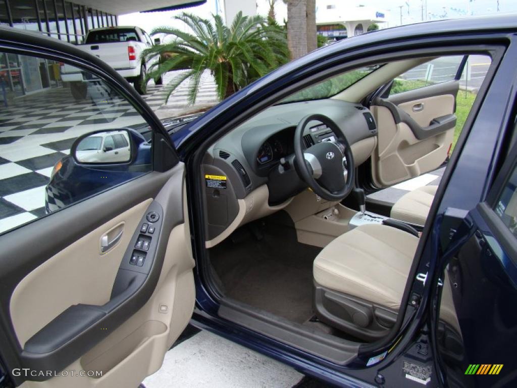 2009 Elantra SE Sedan - Regatta Blue / Beige photo #10