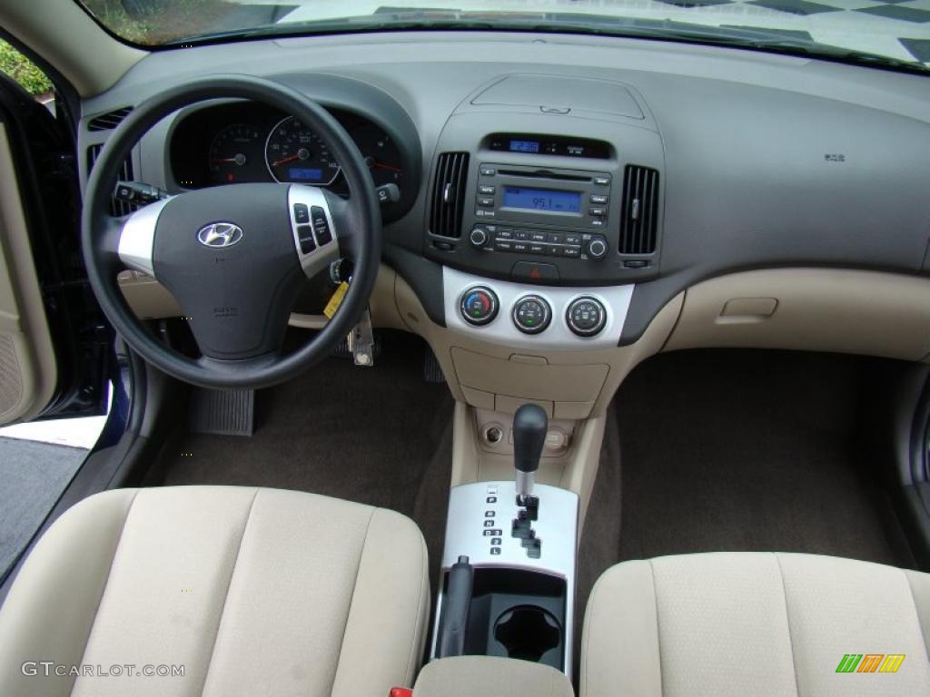 2009 Elantra SE Sedan - Regatta Blue / Beige photo #17