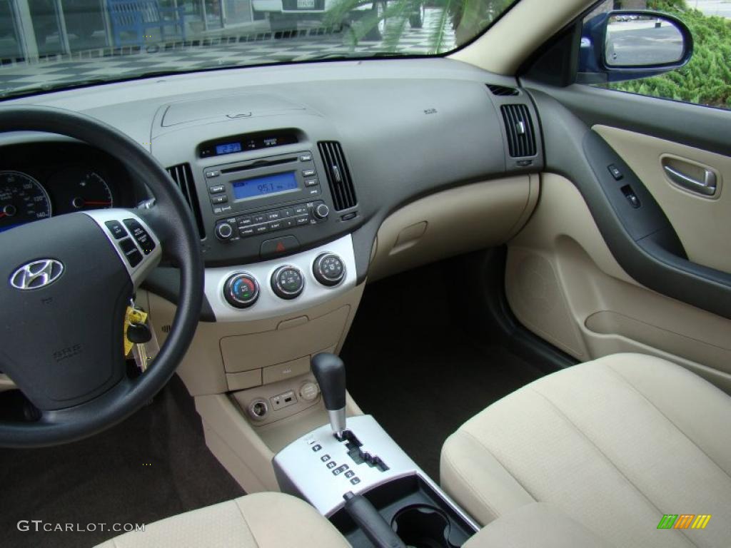 2009 Elantra SE Sedan - Regatta Blue / Beige photo #19