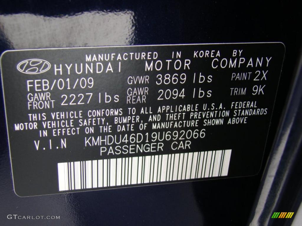2009 Elantra SE Sedan - Regatta Blue / Beige photo #28