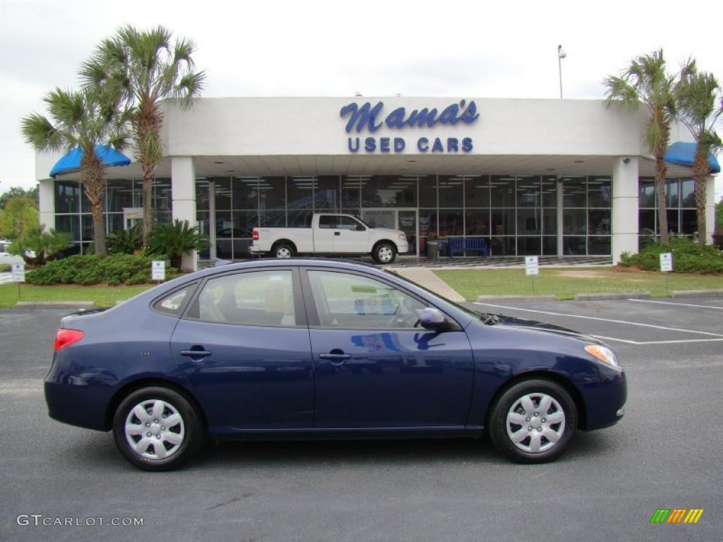 2009 Elantra SE Sedan - Regatta Blue / Beige photo #38