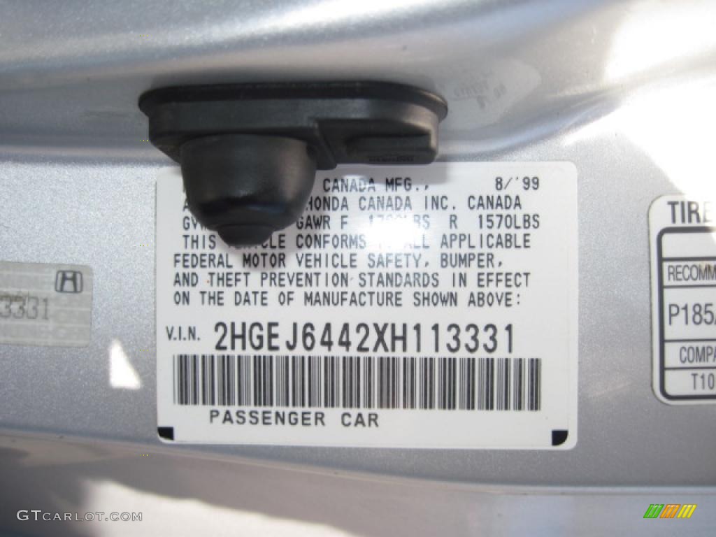 1999 Civic DX Hatchback - Vogue Silver Metallic / Dark Gray photo #31