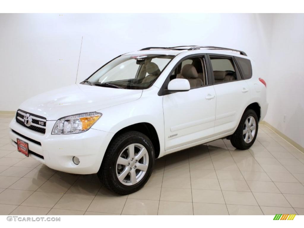 2007 RAV4 Limited 4WD - Blizzard White Pearl / Taupe photo #3