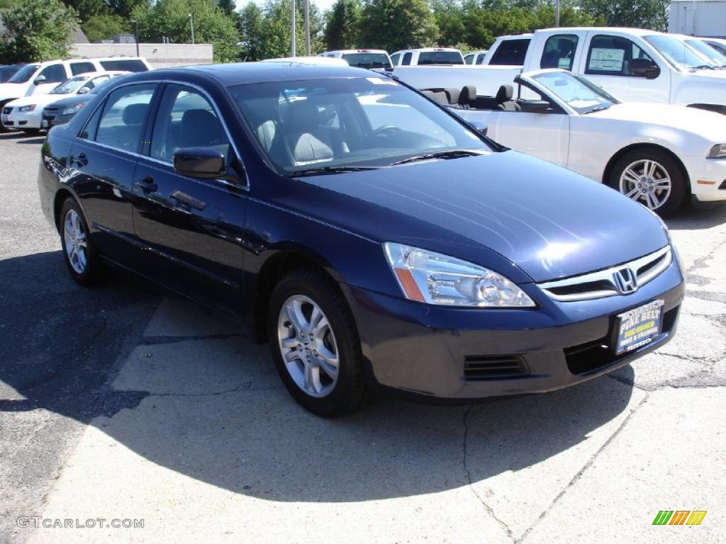 2007 Accord EX-L Sedan - Royal Blue Pearl / Gray photo #3