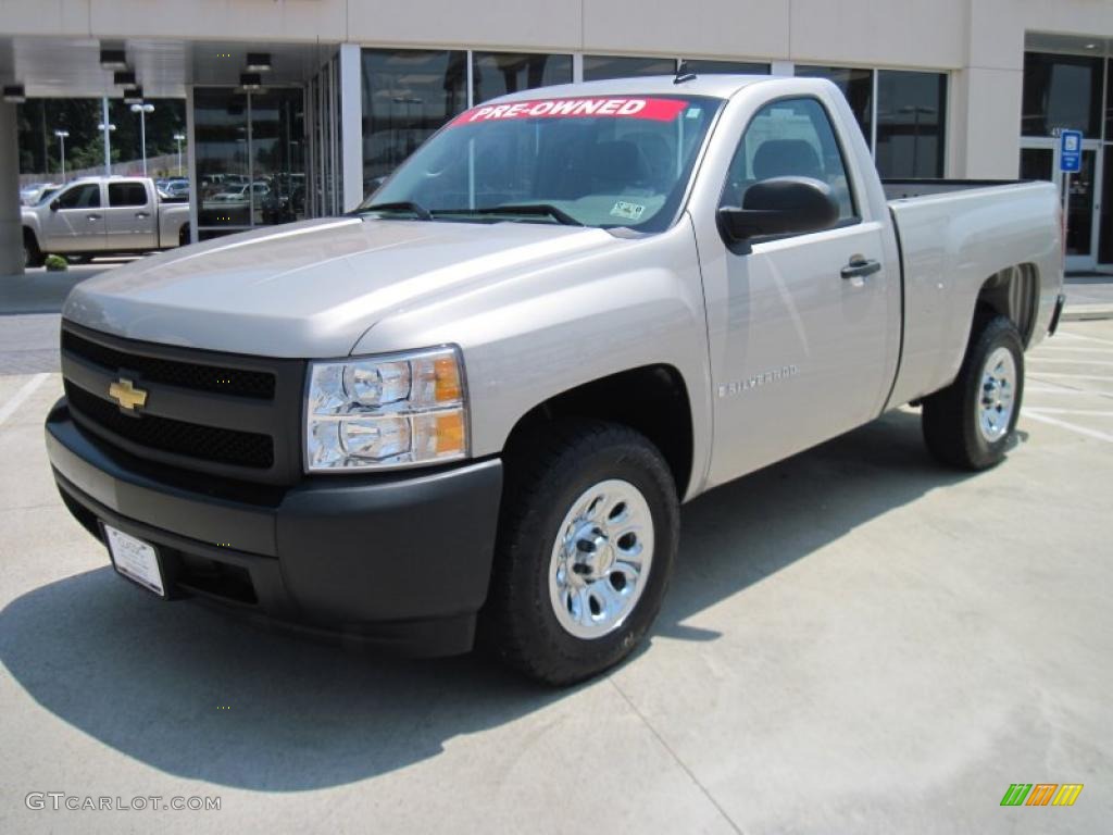 2008 Silverado 1500 Work Truck Regular Cab - Silver Birch Metallic / Dark Titanium photo #1