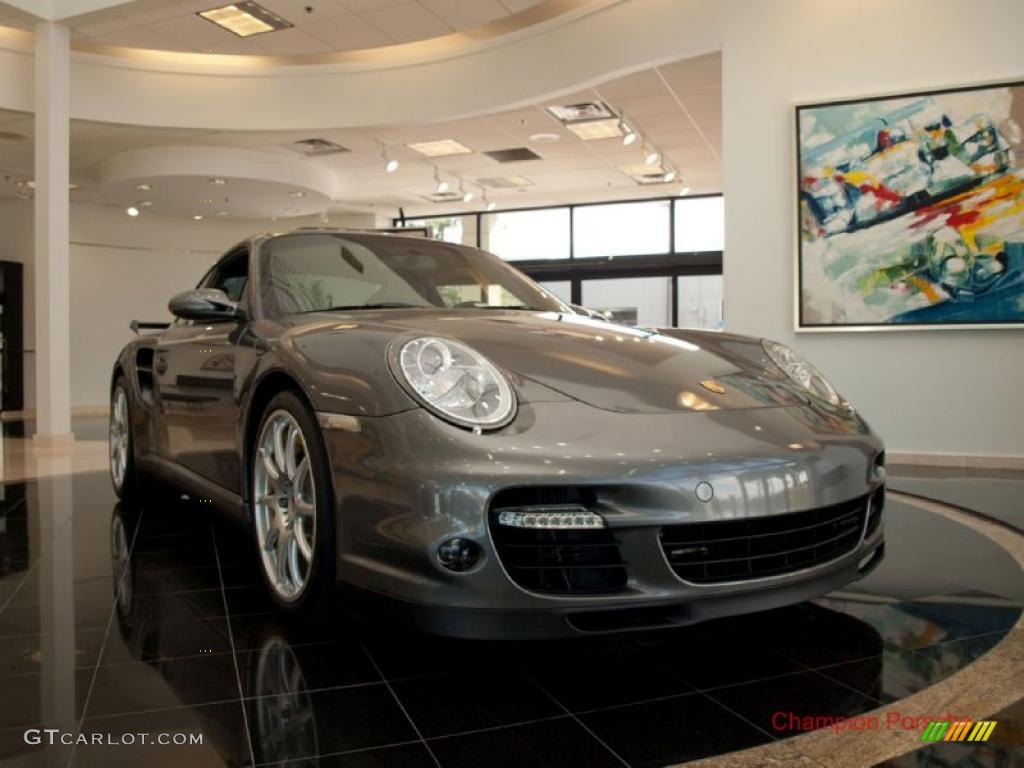 2008 911 Turbo Coupe - Meteor Grey Metallic / Black Full Leather photo #2