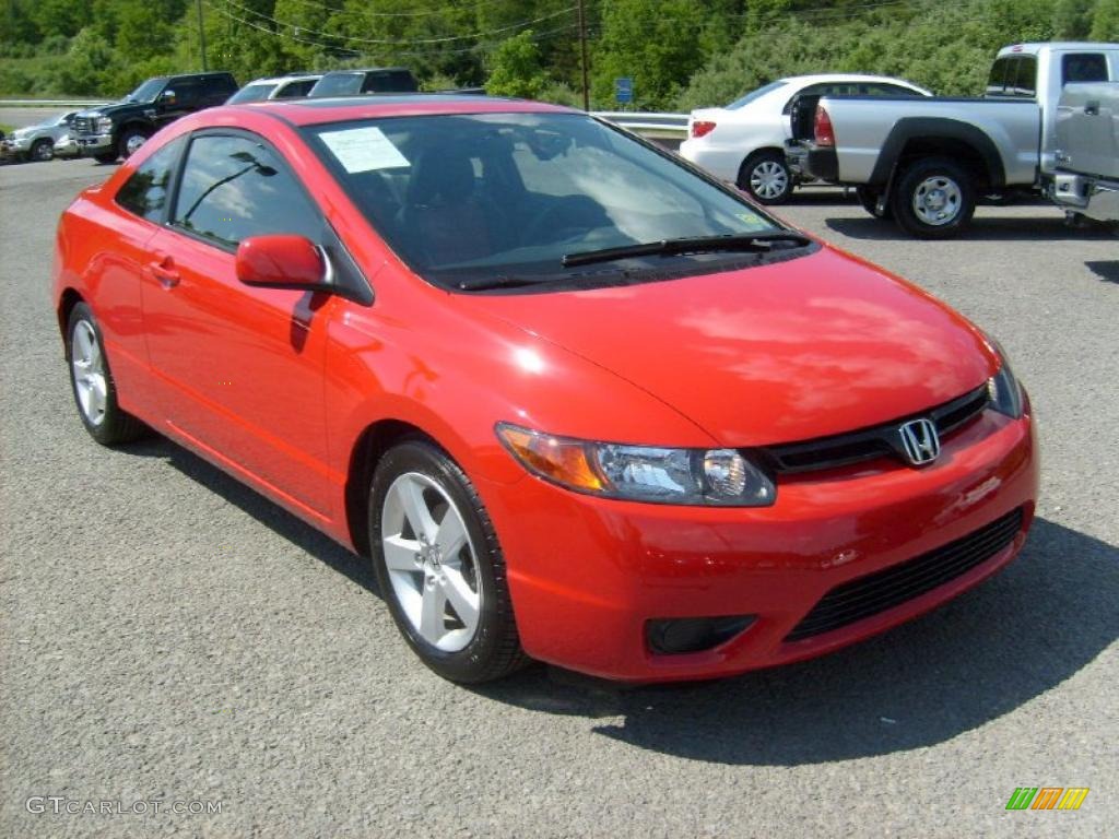 2007 Civic EX Coupe - Tango Red Pearl / Black photo #1