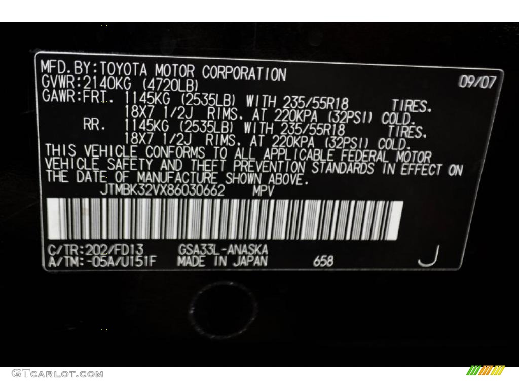 2008 RAV4 Sport V6 4WD - Black / Dark Charcoal photo #9