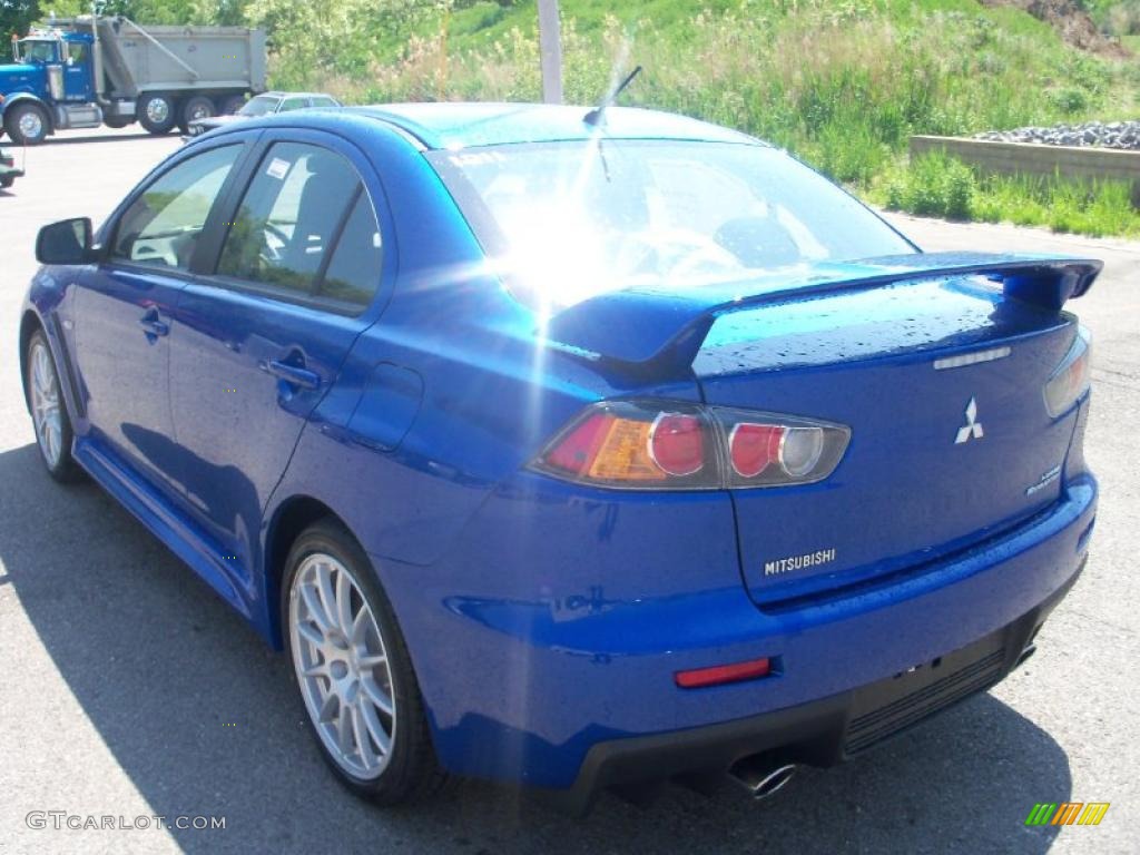 2010 Lancer Evolution GSR - Octane Blue Pearl / Black Sport Fabric photo #10