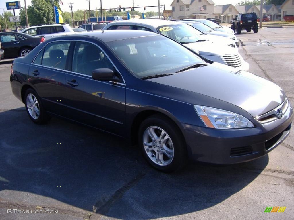 2007 Accord SE Sedan - Royal Blue Pearl / Gray photo #3