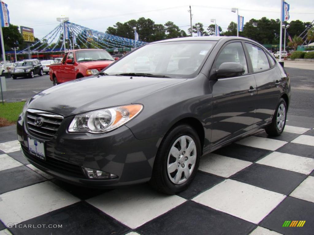 2009 Elantra SE Sedan - Carbon Gray / Gray photo #3