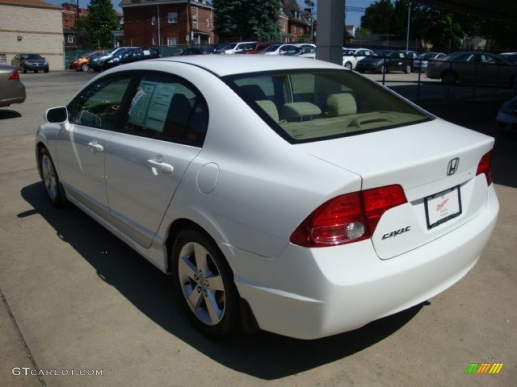 2007 Civic EX Sedan - Taffeta White / Ivory photo #2