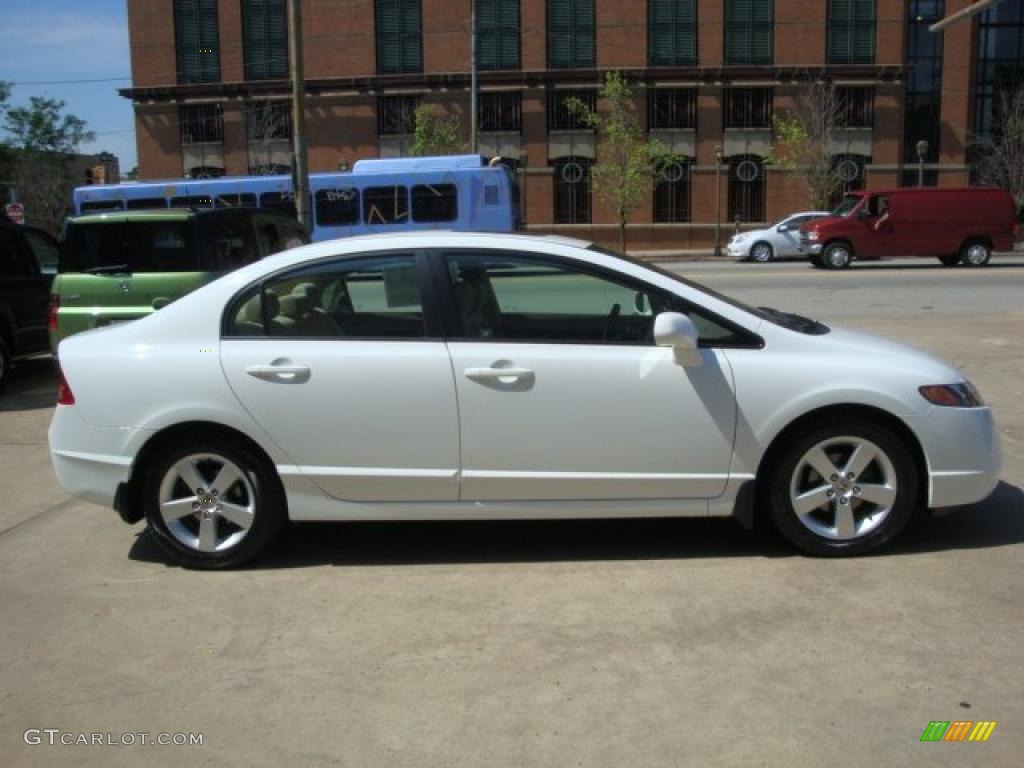 2007 Civic EX Sedan - Taffeta White / Ivory photo #5