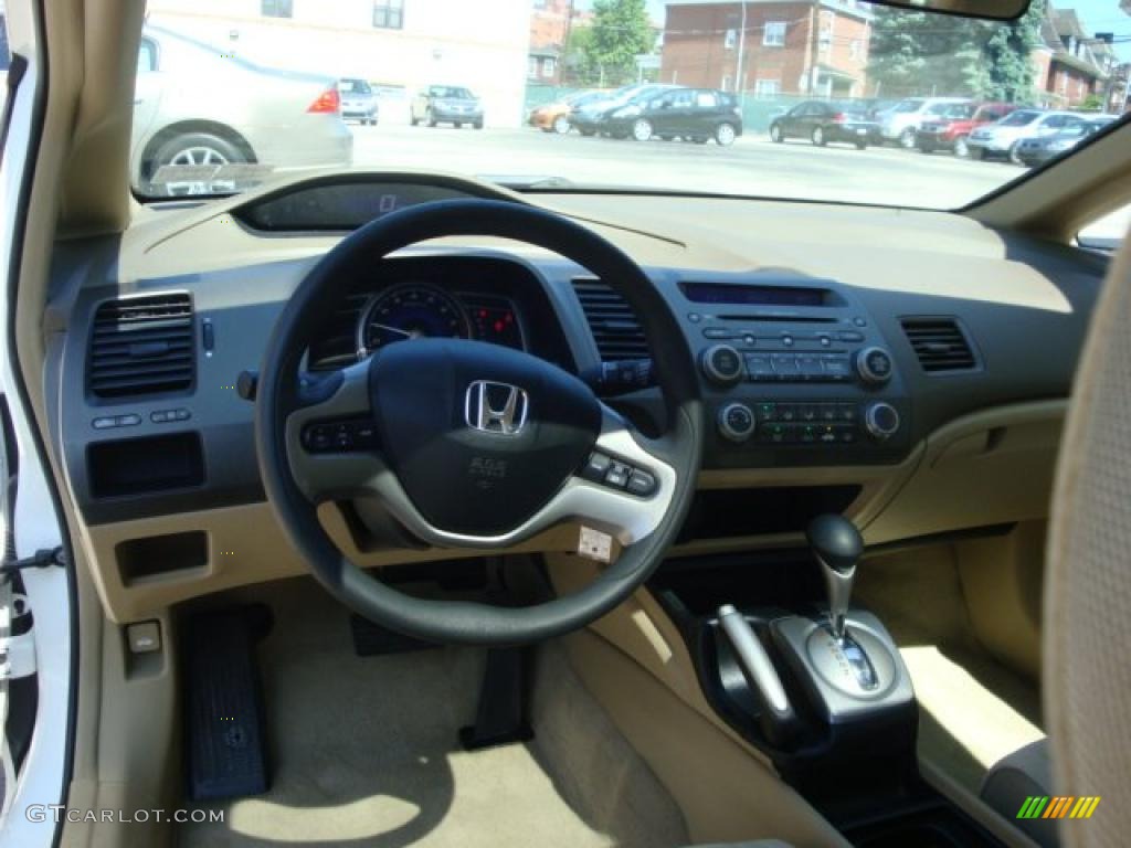 2007 Civic EX Sedan - Taffeta White / Ivory photo #14