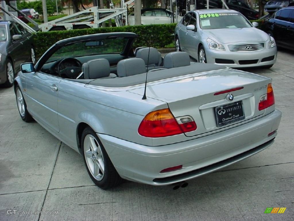 2002 3 Series 325i Convertible - Titanium Silver Metallic / Grey photo #8