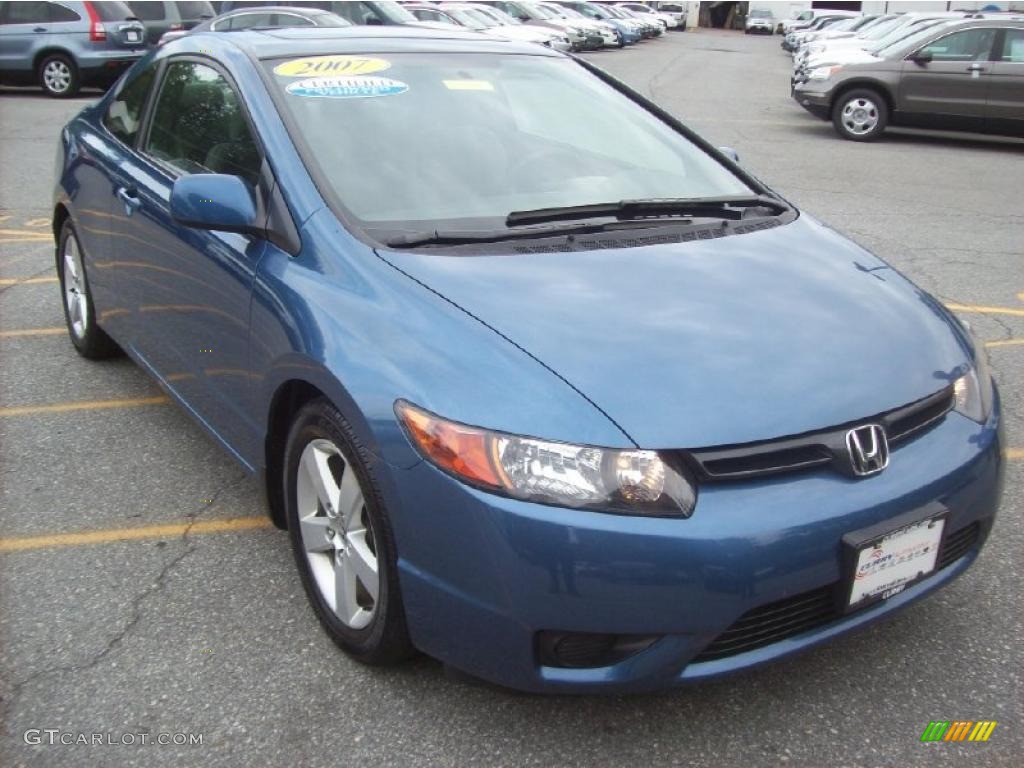 2007 Civic EX Coupe - Atomic Blue Metallic / Gray photo #1