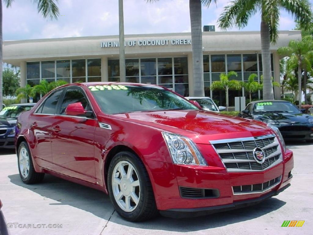 2008 CTS Sedan - Crystal Red / Light Titanium/Ebony photo #1