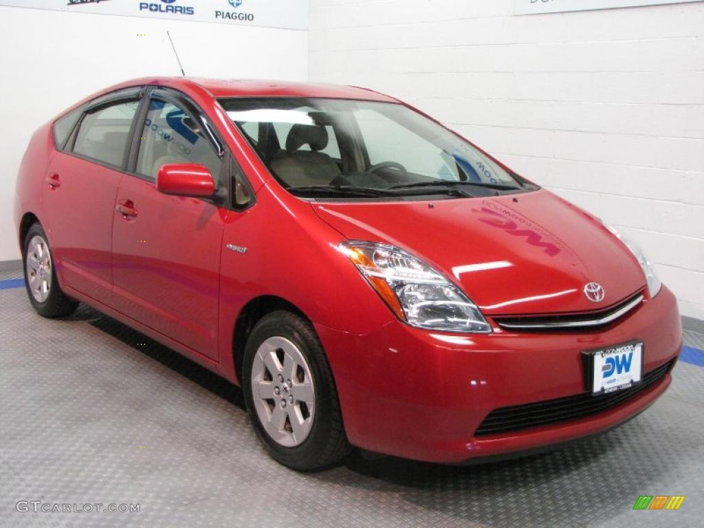 2007 Prius Hybrid - Barcelona Red Metallic / Bisque Beige photo #1