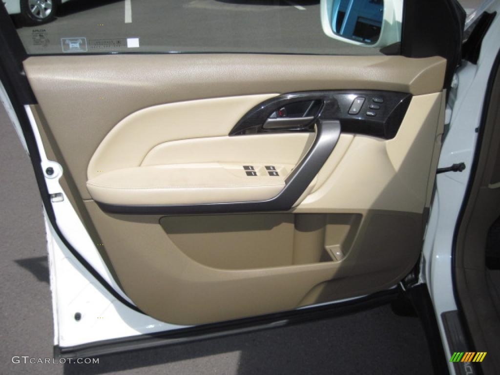 2007 MDX Technology - Aspen White Pearl / Taupe photo #7