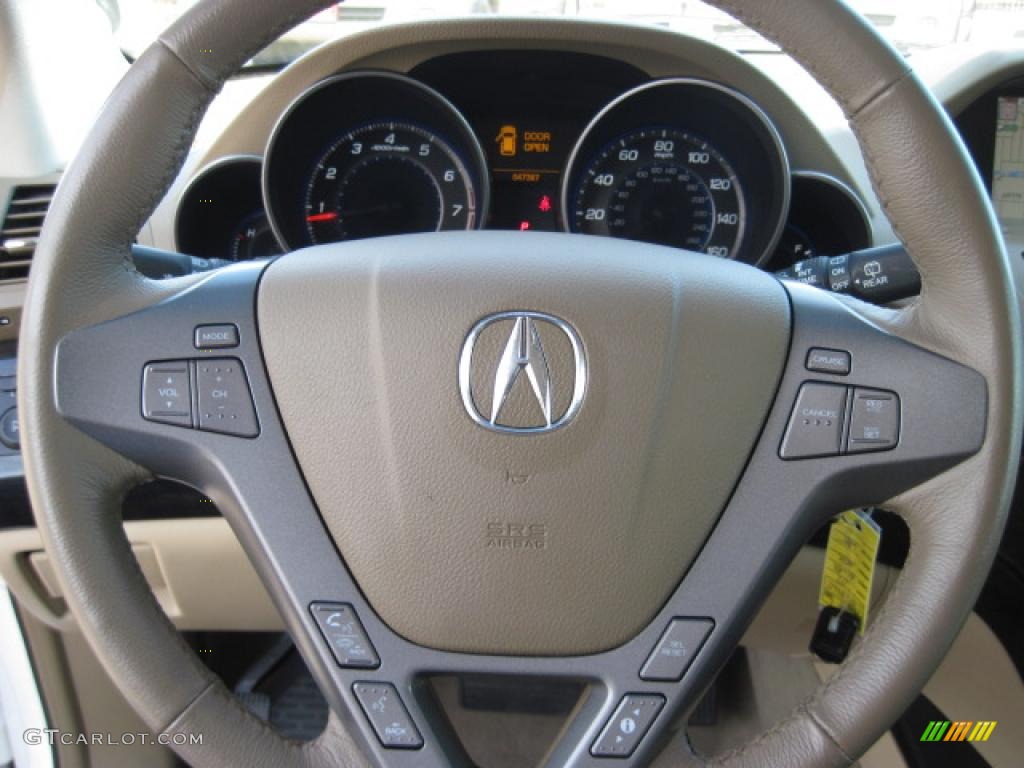 2007 MDX Technology - Aspen White Pearl / Taupe photo #17