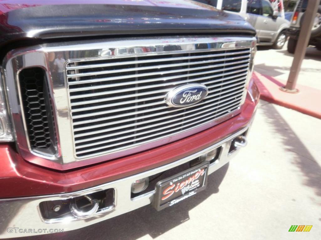 2006 F350 Super Duty Lariat Crew Cab 4x4 - Dark Toreador Red Metallic / Medium Flint photo #4