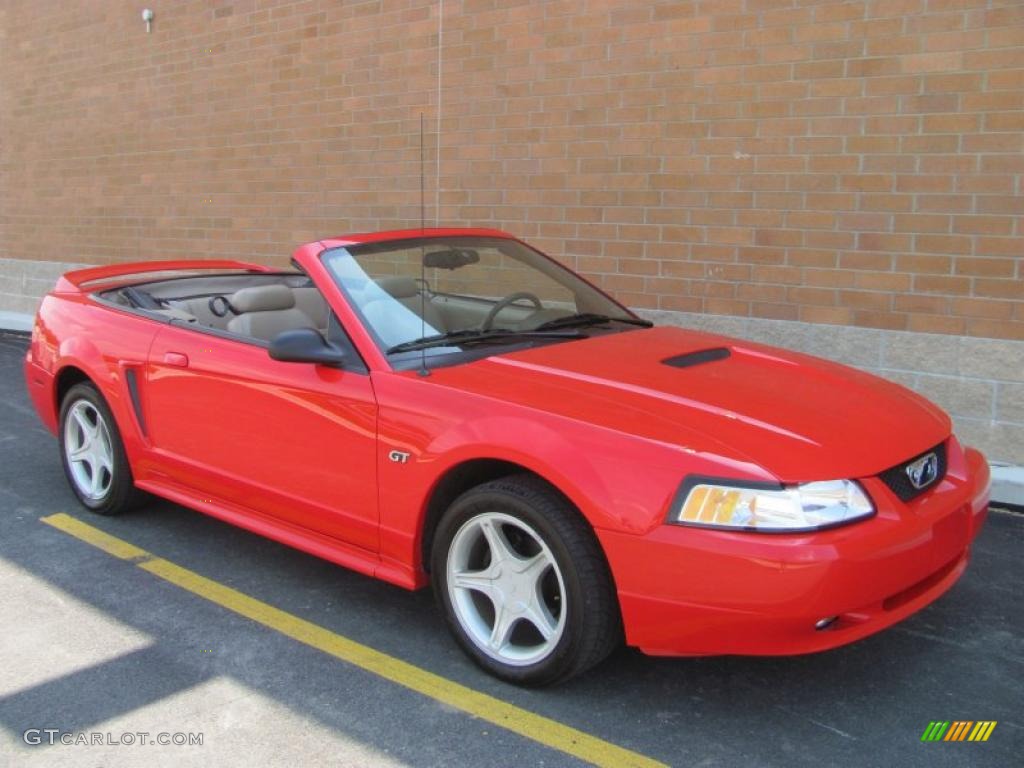 2000 Mustang GT Convertible - Performance Red / Medium Parchment photo #1