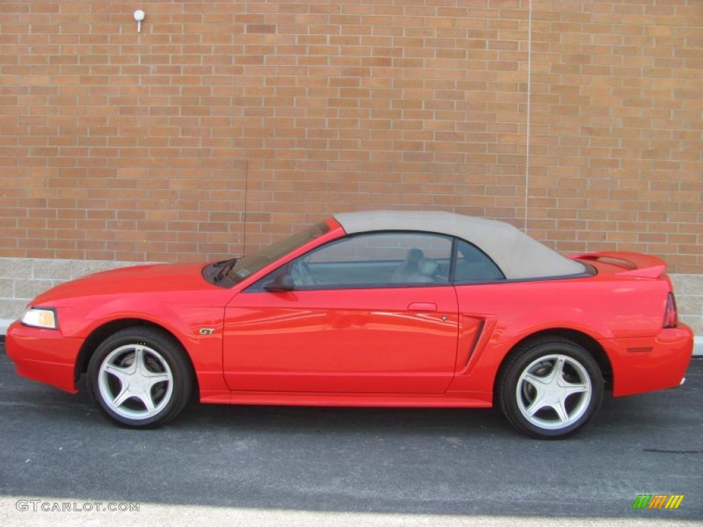 2000 Mustang GT Convertible - Performance Red / Medium Parchment photo #6
