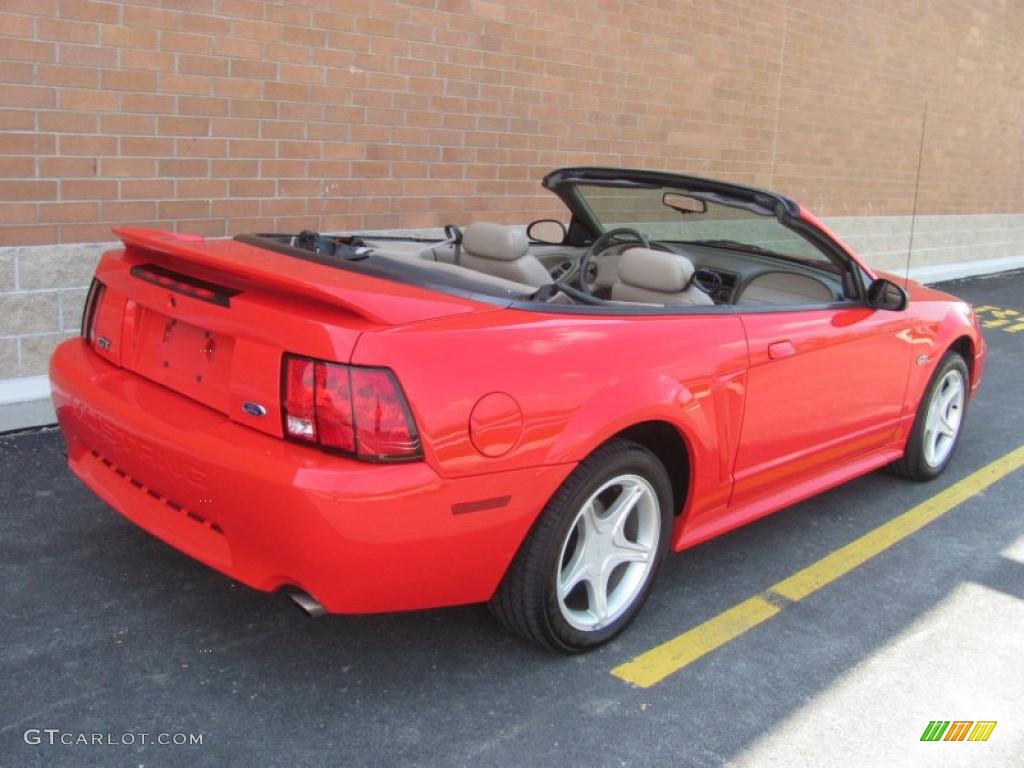 2000 Mustang GT Convertible - Performance Red / Medium Parchment photo #10