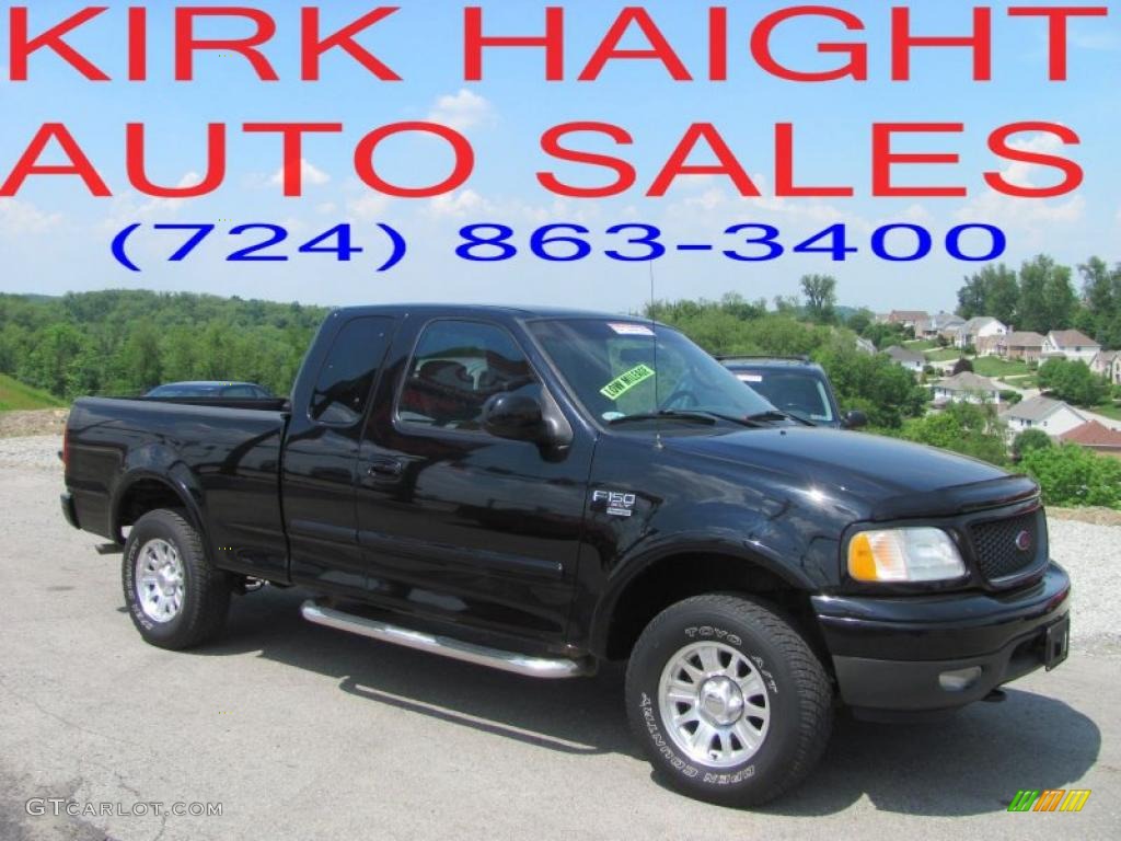 2002 F150 XLT SuperCab 4x4 - Black / Medium Graphite photo #1