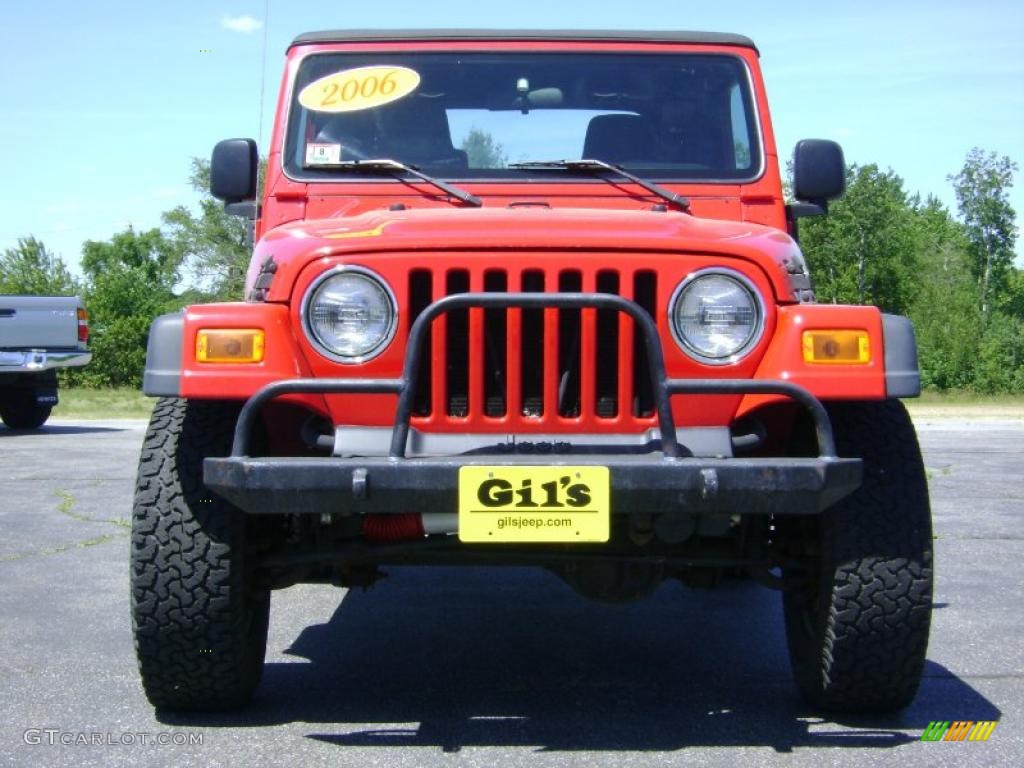 2006 Wrangler X 4x4 - Flame Red / Dark Slate Gray photo #2