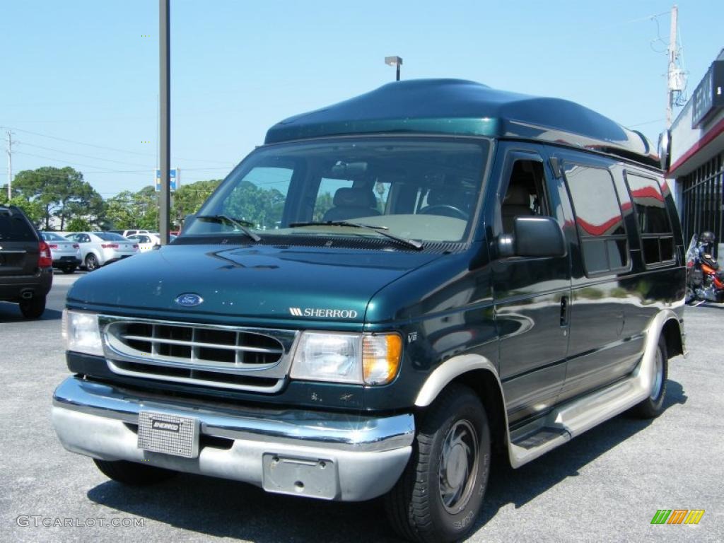 2000 E Series Van E150 Passenger Conversion - Deep Emerald Green Metallic / Medium Parchment photo #1
